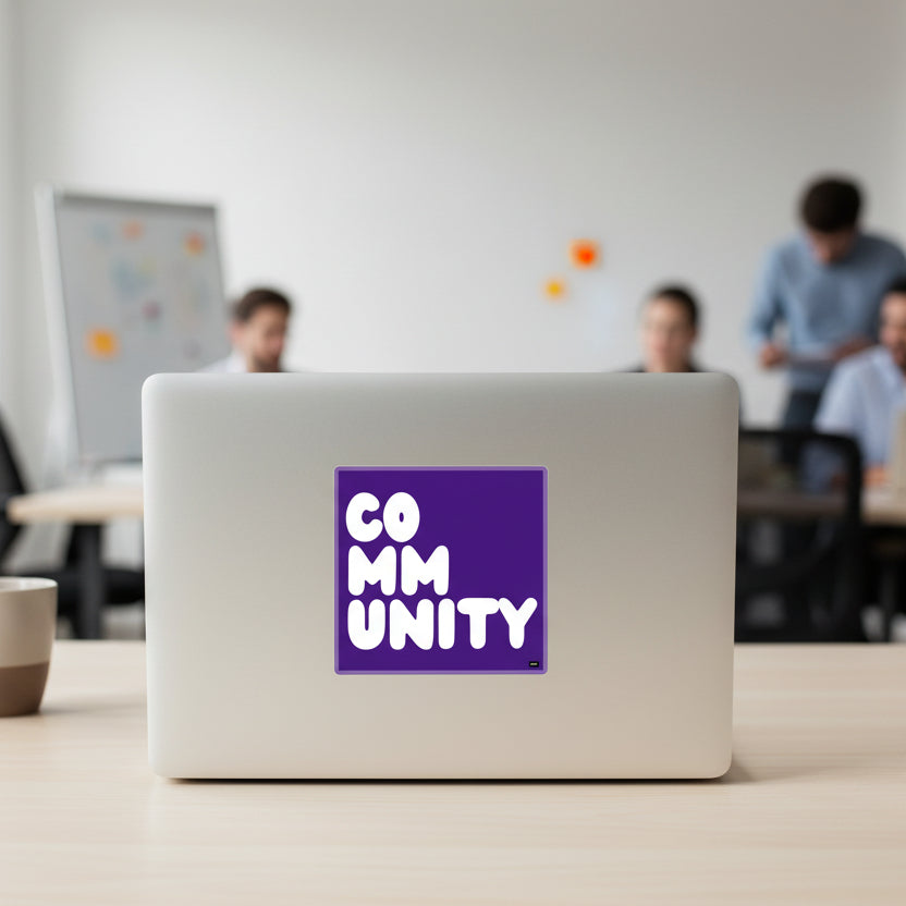 A Community in Purple Flowers Vinyl Sticker