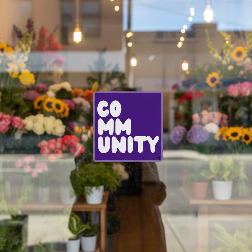 A Community in Purple Flowers Vinyl Sticker