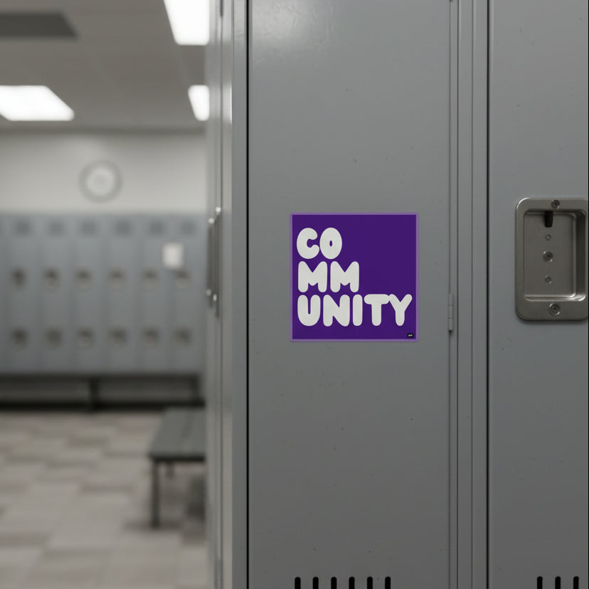 A Community in Purple Flowers Vinyl Sticker