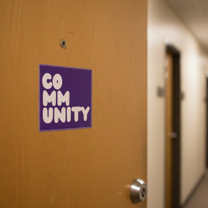 A Community in Purple Flowers Vinyl Sticker