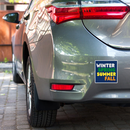 Blue Winter Seasons Vinyl Sticker