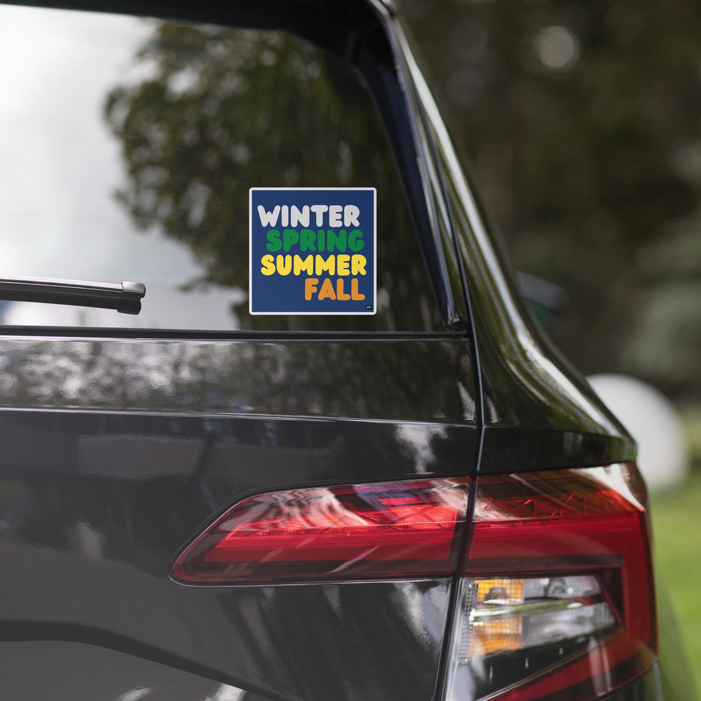 Blue Winter Seasons Vinyl Sticker