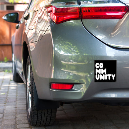 Community in Black and White Vinyl Sticker