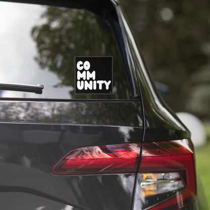 Community in Black and White Vinyl Sticker