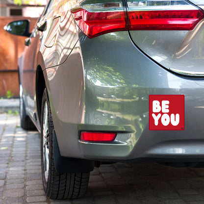 Be You Love in Red and White Vinyl Sticker