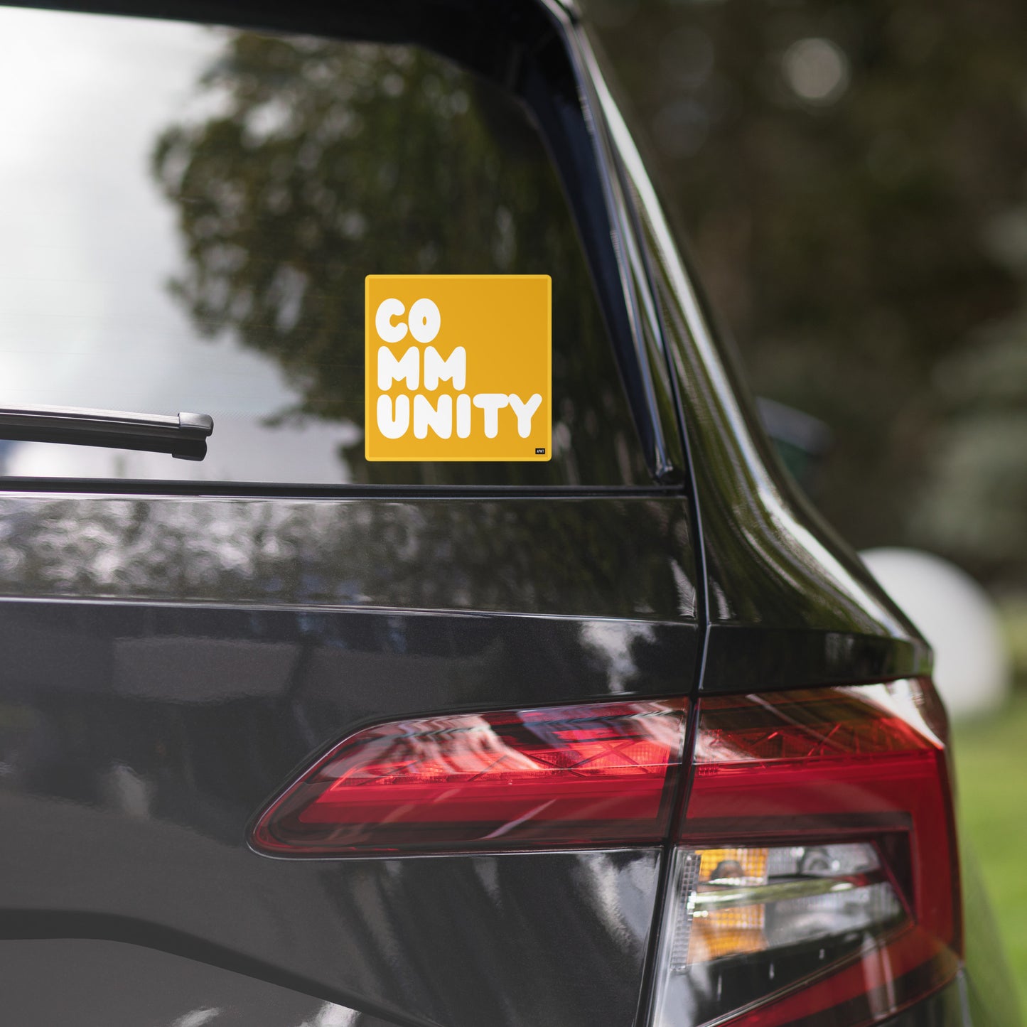 A Community in Autumn Leaves Vinyl Sticker