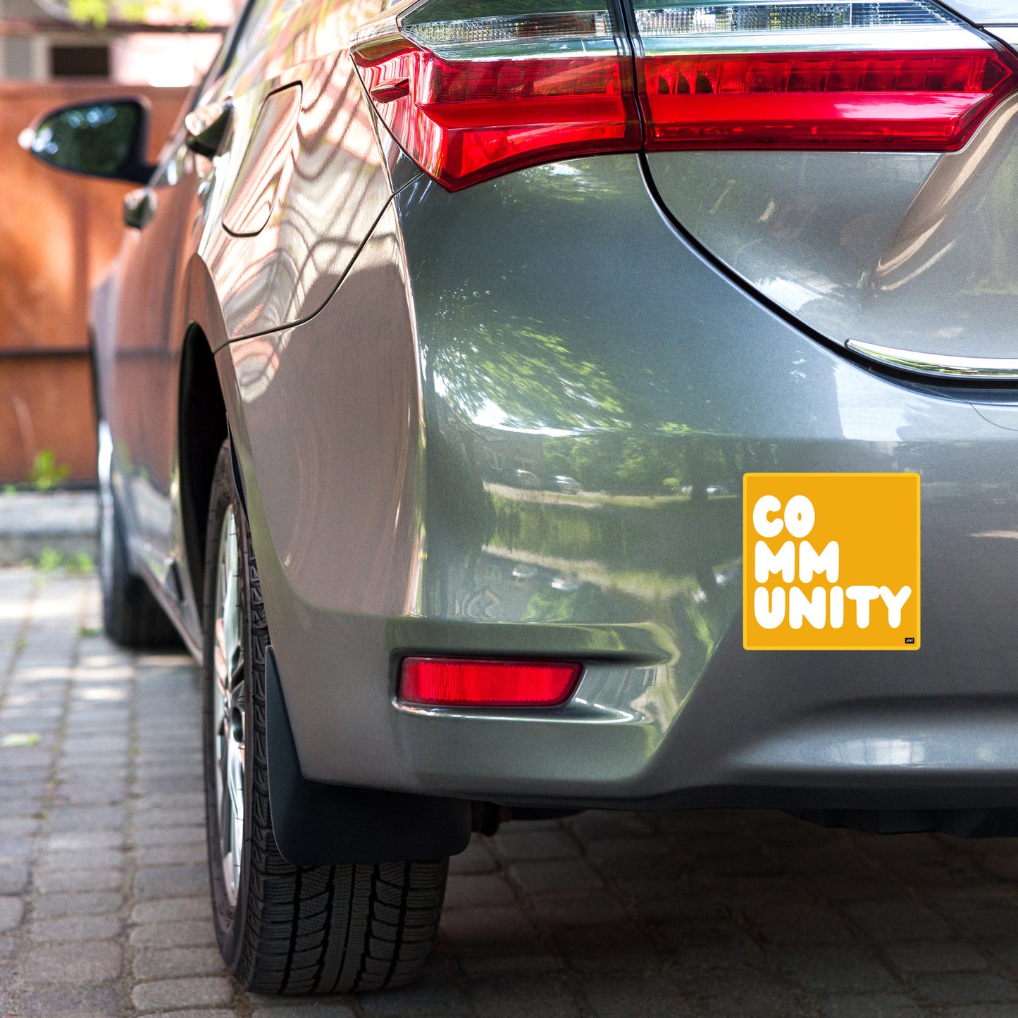 A Community in Autumn Leaves Vinyl Sticker