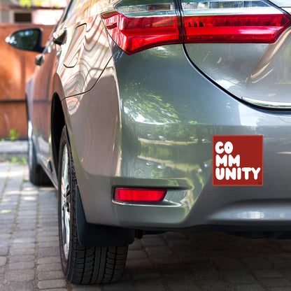A Community in Apple Red Vinyl Sticker