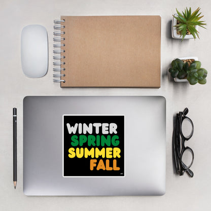 Black Winter Seasons Vinyl Sticker