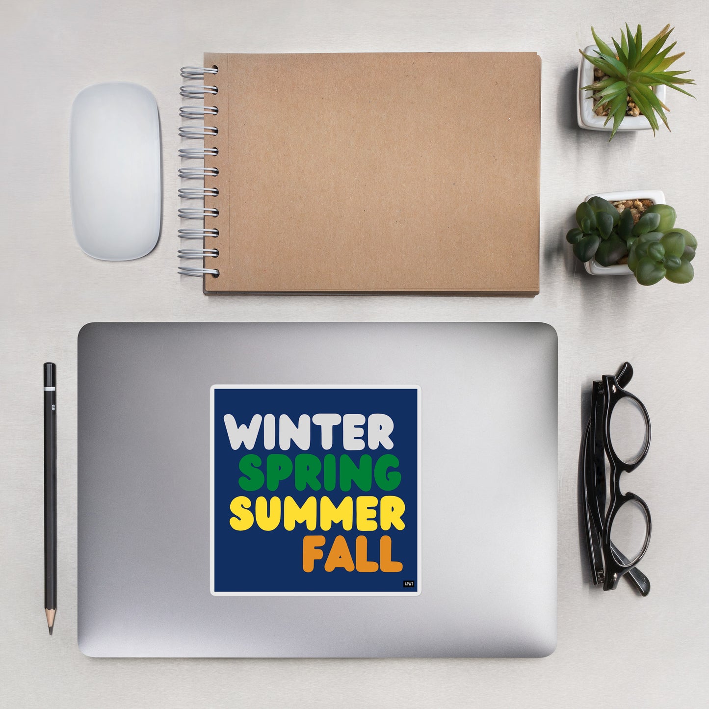 Blue Winter Seasons Vinyl Sticker