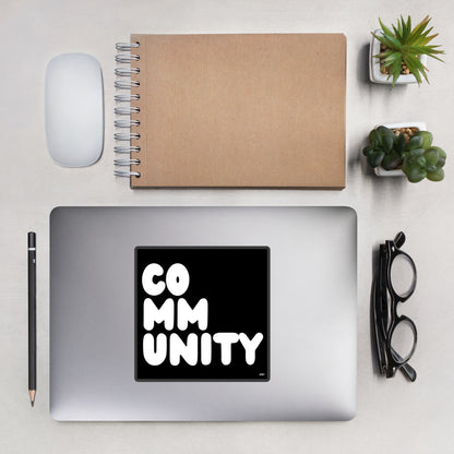 Community in Black and White Vinyl Sticker