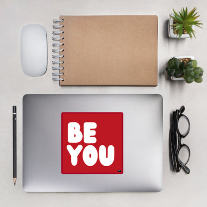 Be You Love in Red and White Vinyl Sticker