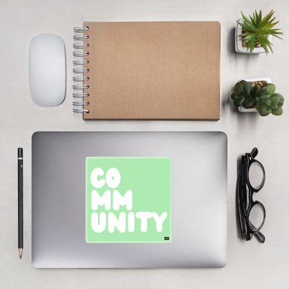 A Community in Mint Green Vinyl Sticker