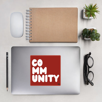 A Community in Apple Red Vinyl Sticker