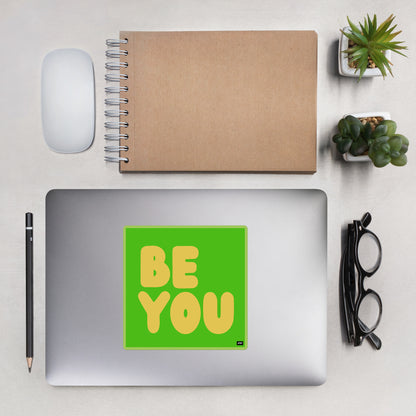 Be You in Green and Yellow Vinyl Sticker