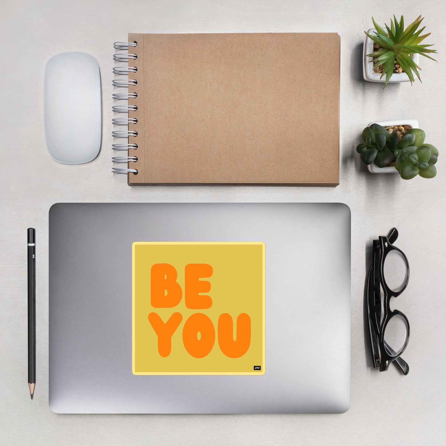 Be You in Yellow and Orange Vinyl Sticker