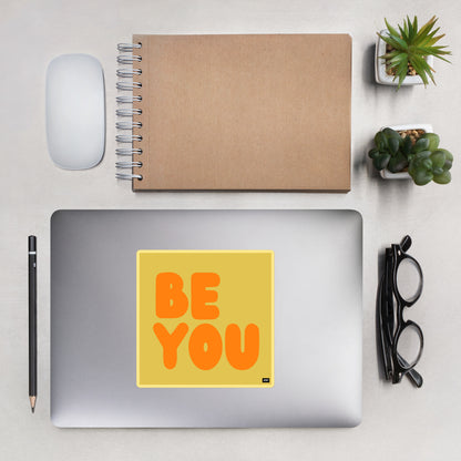 Be You in Yellow and Orange Vinyl Sticker
