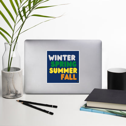 Blue Winter Seasons Vinyl Sticker