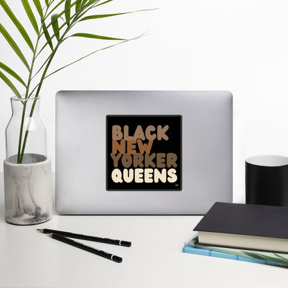 Black New Yorker Queens Vinyl Sticker