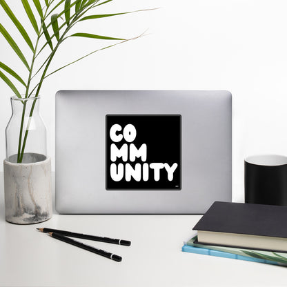 Community in Black and White Vinyl Sticker