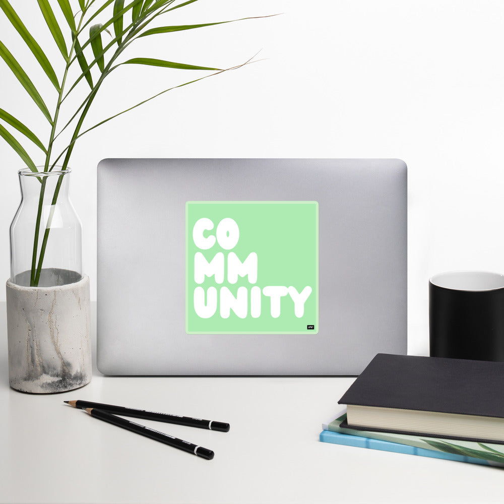 A Community in Mint Green Vinyl Sticker