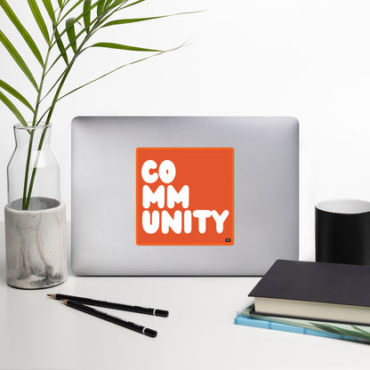 A Community in Tangerine Vinyl Sticker