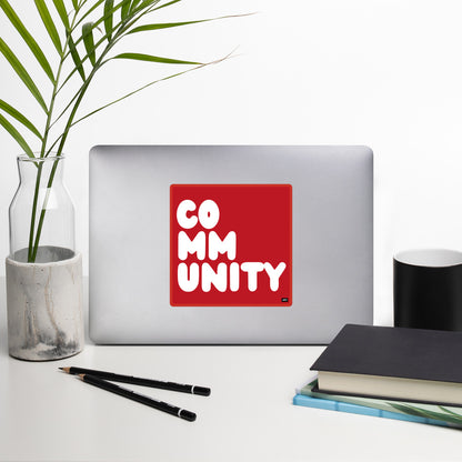 A Community in Crimson Vinyl Sticker