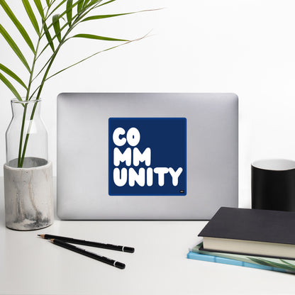 A Community in Dark Blue Vinyl Sticker