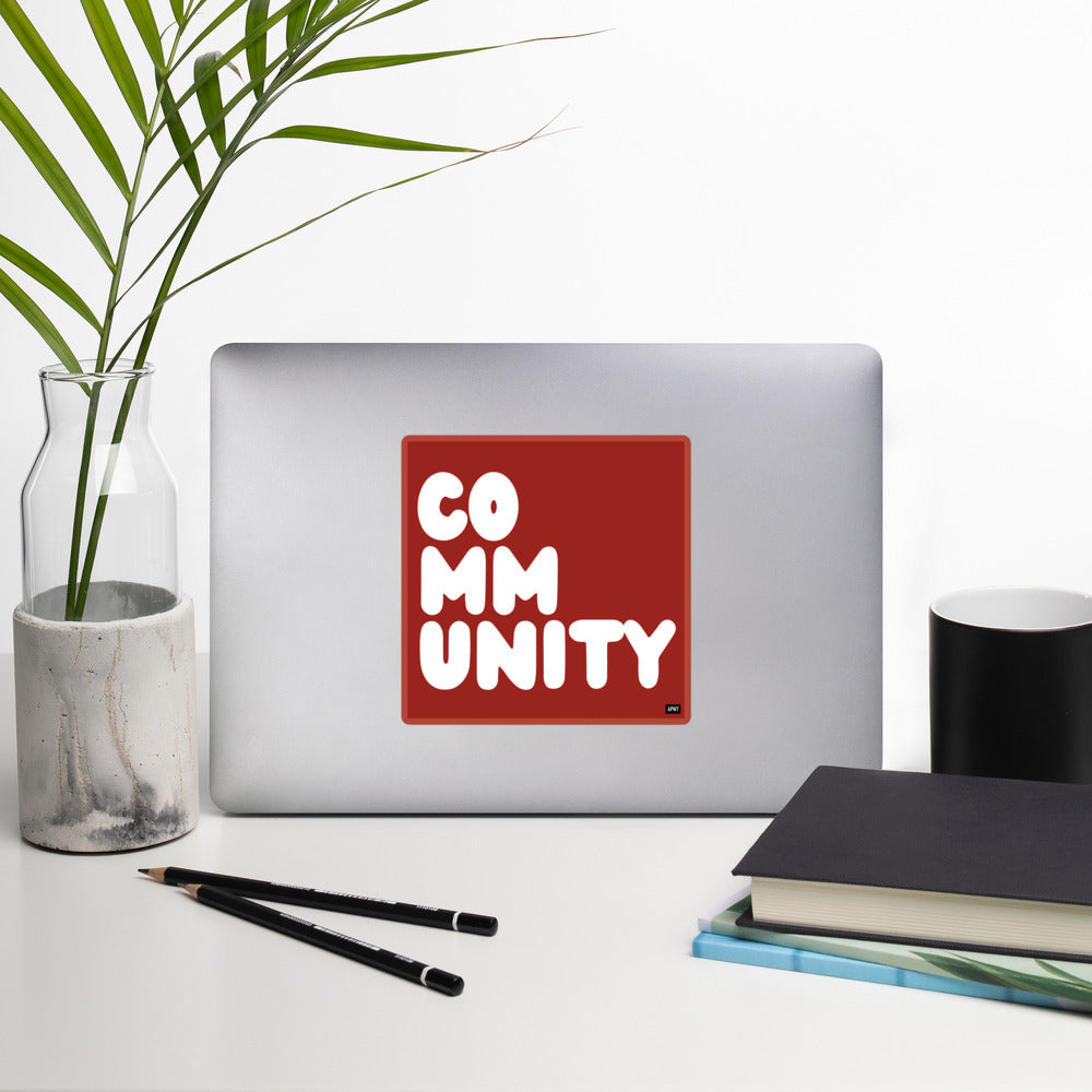 A Community in Apple Red Vinyl Sticker