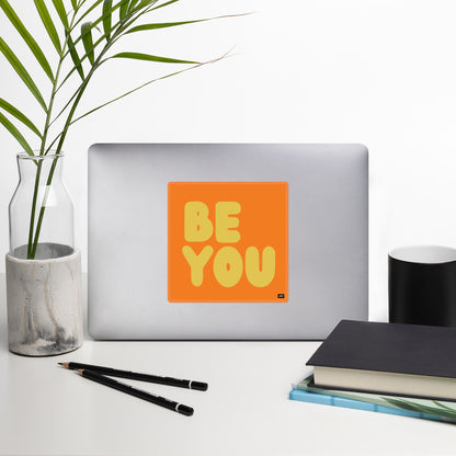 Be You in Orange and Yellow Vinyl Sticker