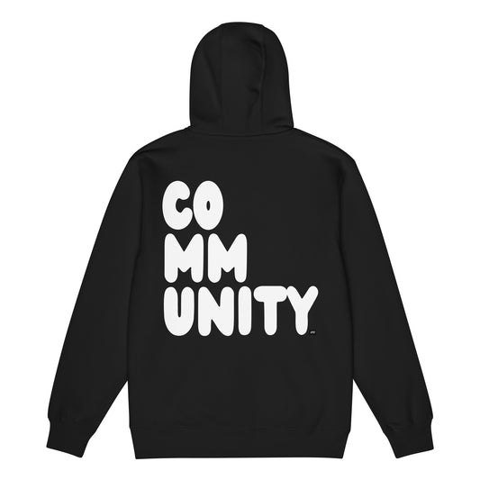 The Community in Black and White Premium Unisex Zip-Up Hoodie - The APWT Gift Shop
