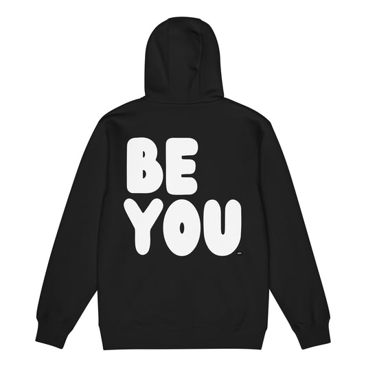 Be You in Black and White Premium Unisex Zip-Up Hoodie - The APWT Gift Shop