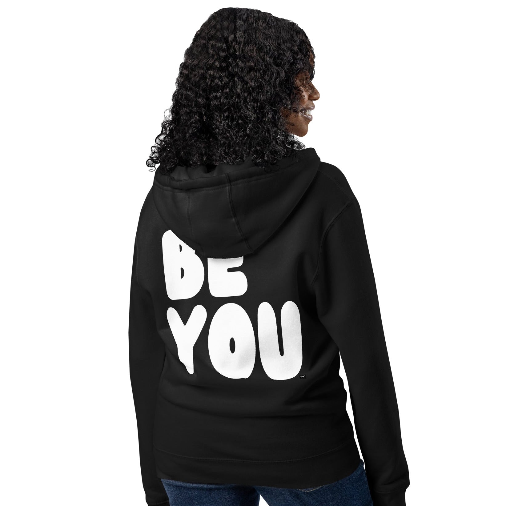 Be You in Black and White Premium Unisex Zip-Up Hoodie - The APWT Gift Shop