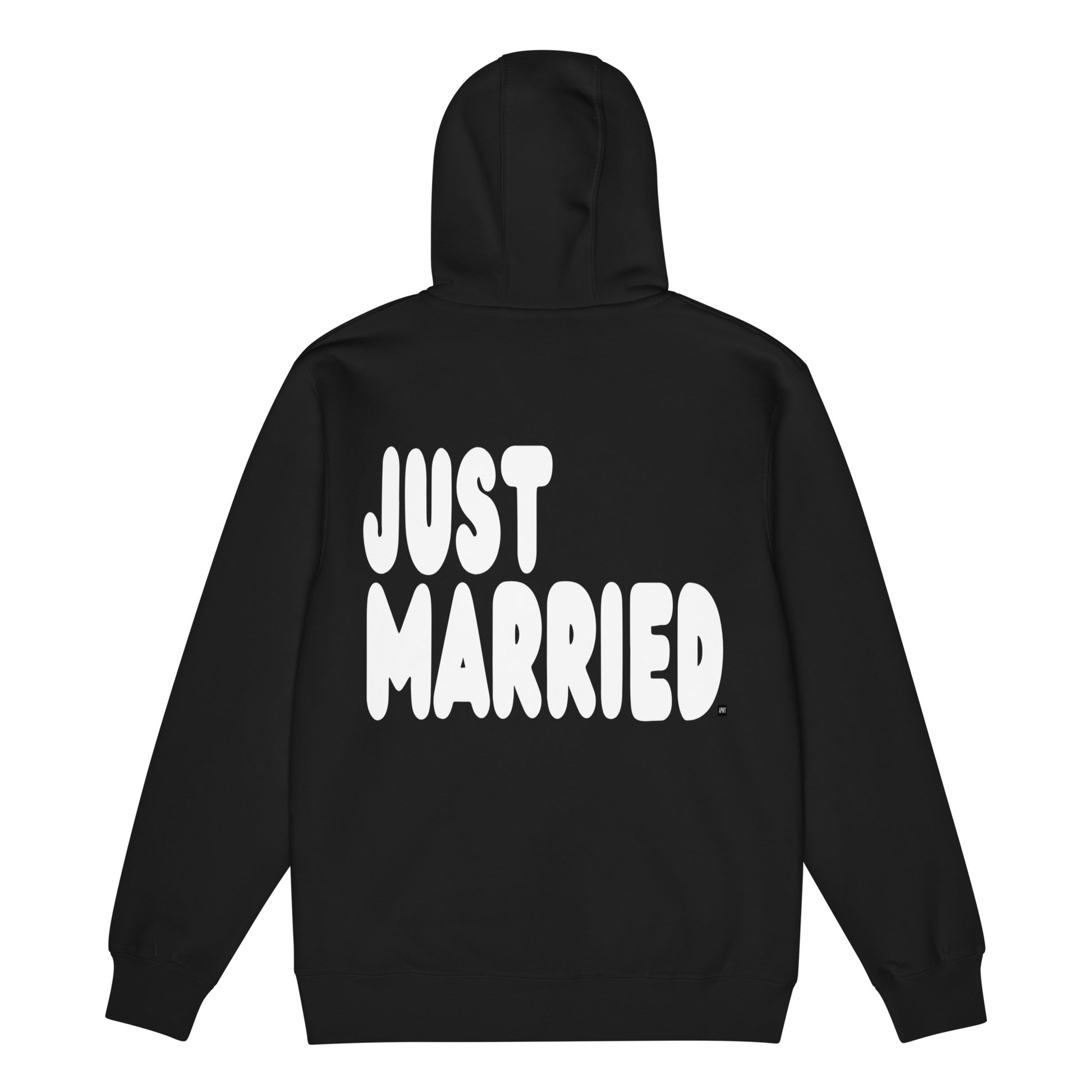 Just Married Premium Unisex Zip-Up Hoodie in Black