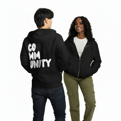 The Community in Black and White Premium Unisex Zip-Up Hoodie - The APWT Gift Shop