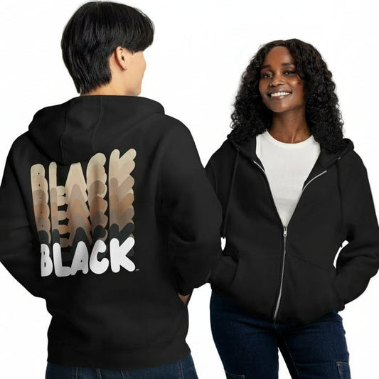 Shades in Black Premium Unisex Zip-Up Hoodie - The APWT Gift Shop