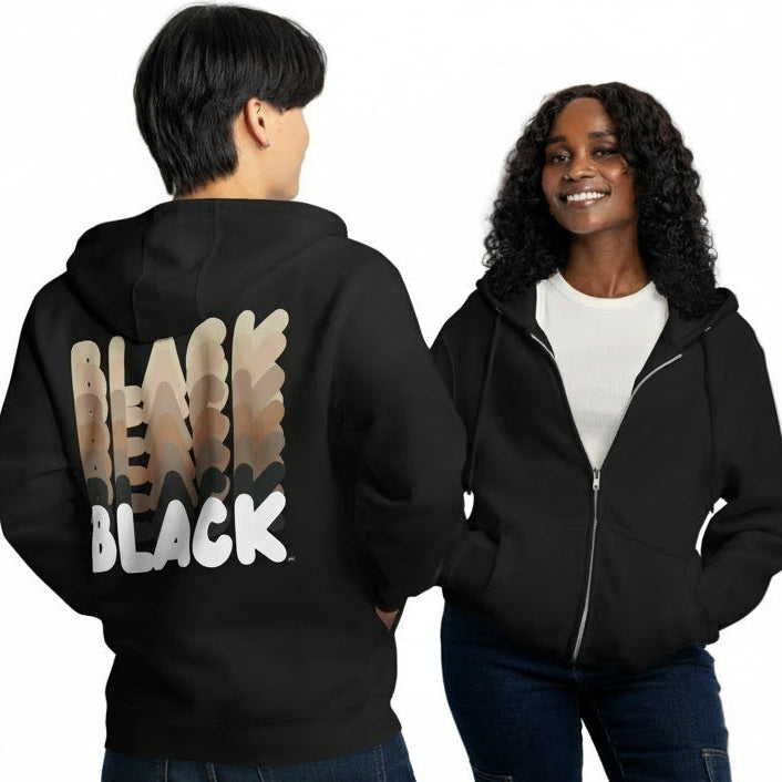 Shades in Black Premium Unisex Zip-Up Hoodie - The APWT Gift Shop