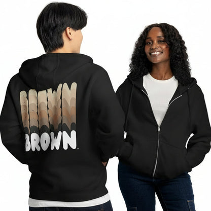 The Shades in Brown Premium Unisex Zip-Up Hoodie - The APWT Gift Shop