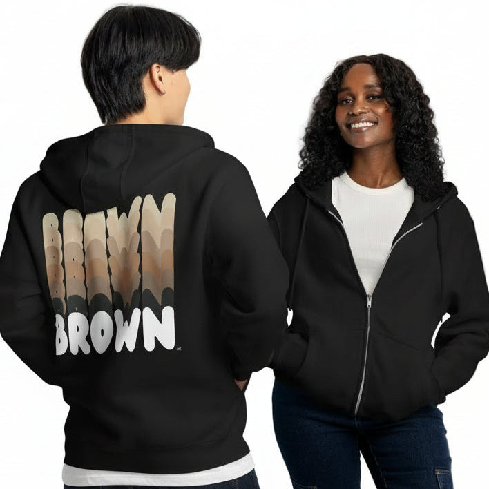 The Shades in Brown Premium Unisex Zip-Up Hoodie - The APWT Gift Shop