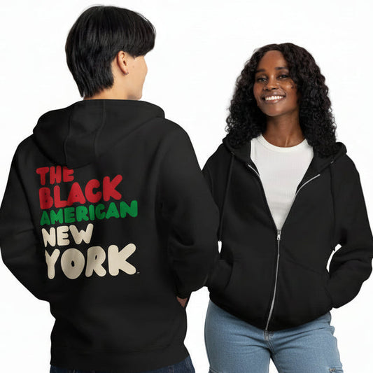 The Black American New York Premium Unisex Zip-Up Hoodie