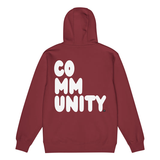 The Community in Burgundy Premium Unisex Zip-Up Hoodie - The APWT Gift Shop