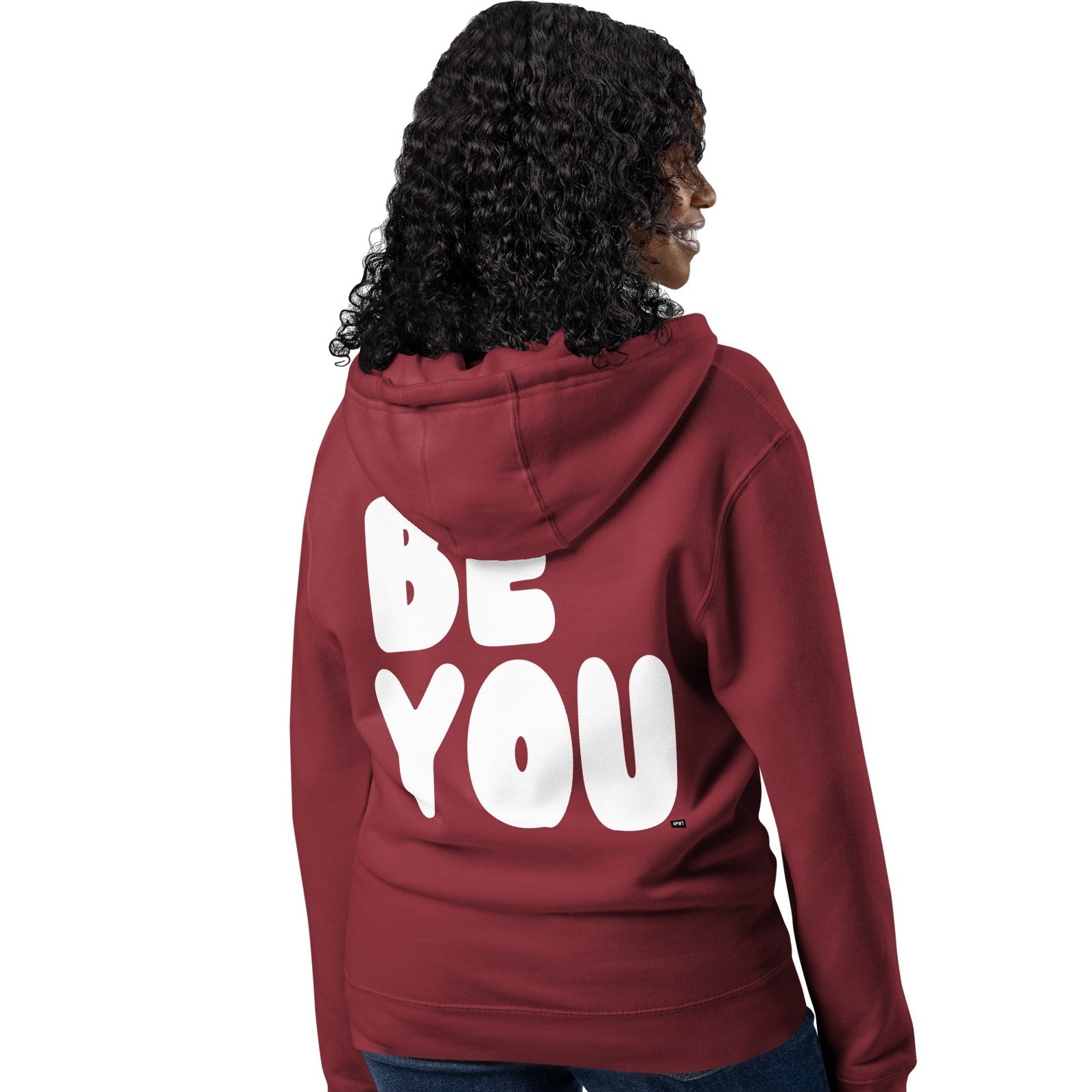 Be You in Burgundy and White Premium Unisex Zip-Up Hoodie - The  APWT Gift Shop