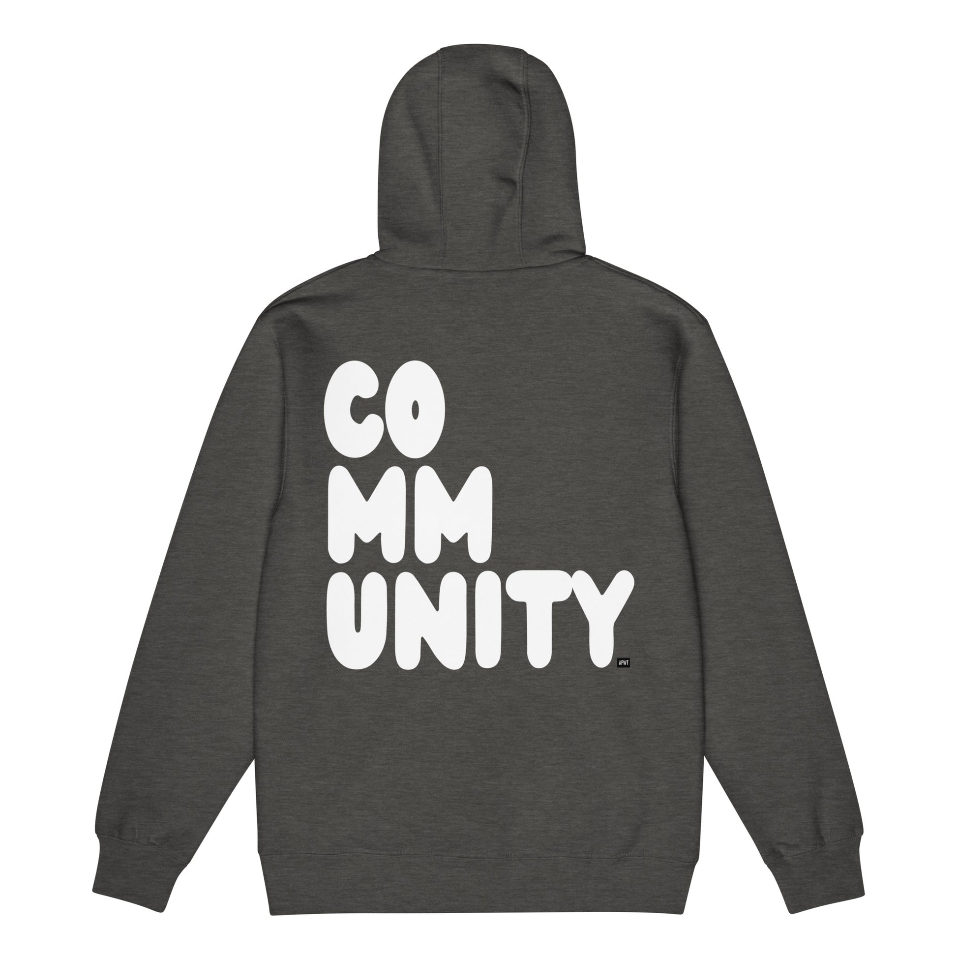 Community in Charcoal Grey and White Premium Unisex Zip-UP Hoodie - The APWT Gift Shop