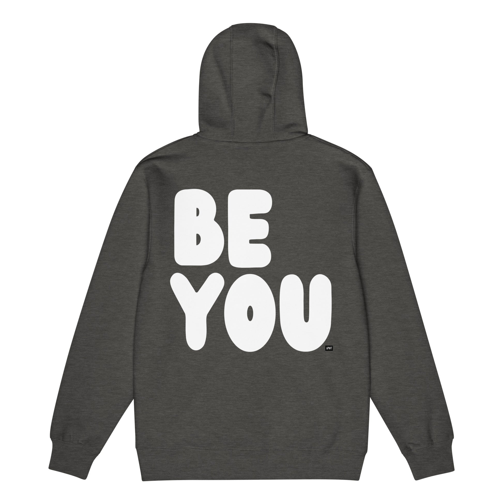 Be You in Charcoal and White Premium Unisex Zip-Up Hoodie - The APWT Gift Shop