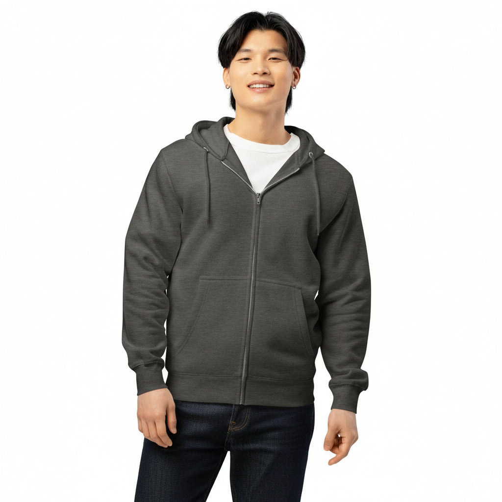 Community in Charcoal Grey and White Premium Unisex Zip-UP Hoodie - The APWT Gift Shop