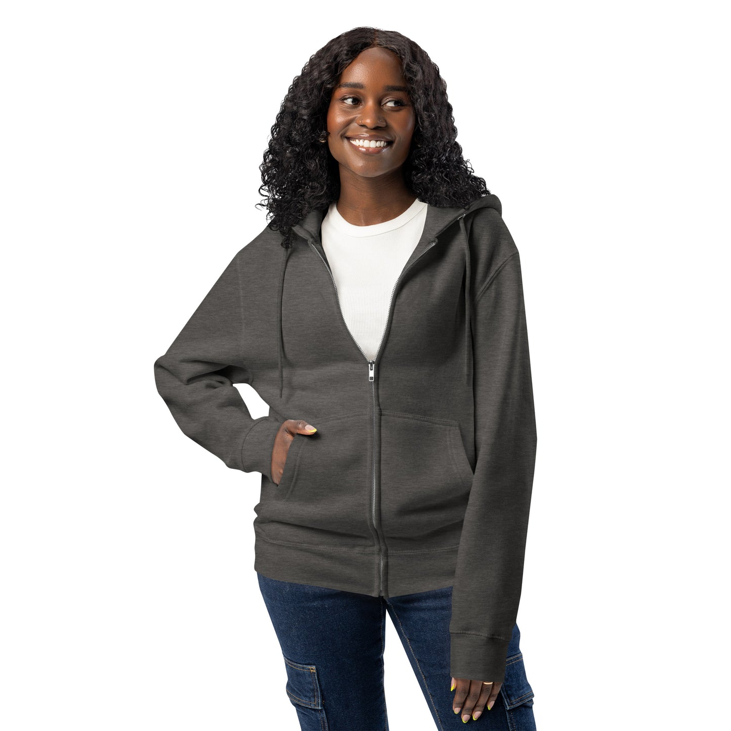 Community in Charcoal Grey and White Premium Unisex Zip-UP Hoodie - The APWT Gift Shop