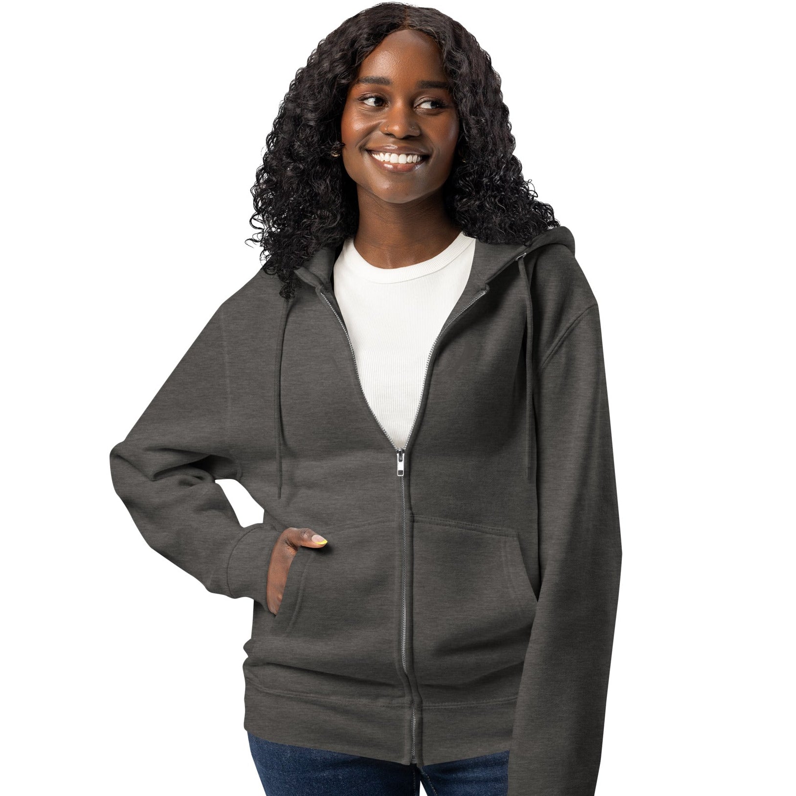Be You in Charcoal and White Premium Unisex Zip-Up Hoodie - The APWT Gift Shop