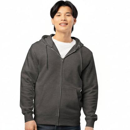 Be You in Charcoal and White Premium Unisex Zip-Up Hoodie - The APWT Gift Shop