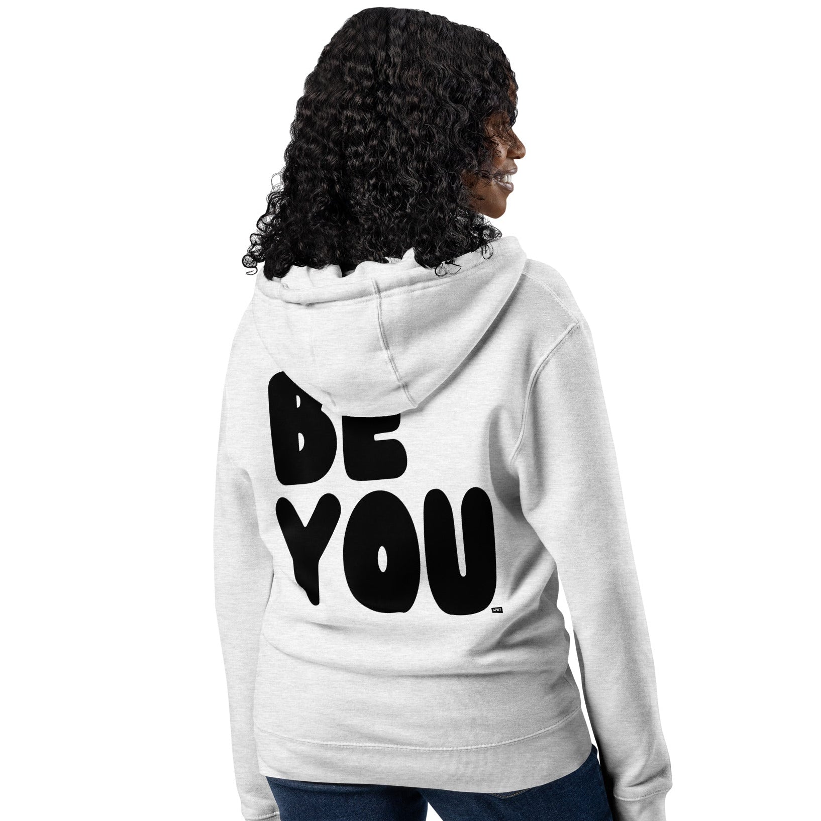 Be You in Grey and Black Premium Unisex Zip-Up Hoodie - The APWT Gift Shop