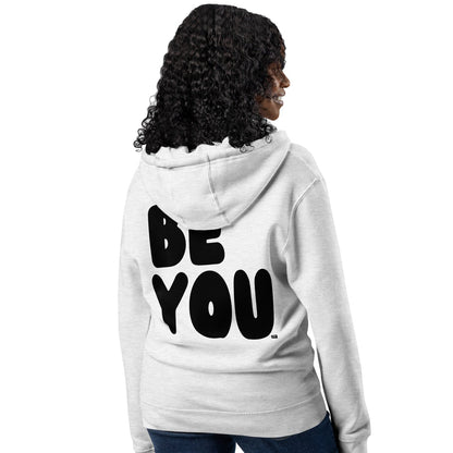 Be You in Grey and Black Premium Unisex Zip-Up Hoodie - The APWT Gift Shop